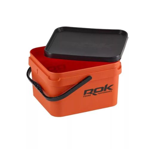 ROK Square Bucket 10L in Orange - carp fishing bucket for bait and tackle