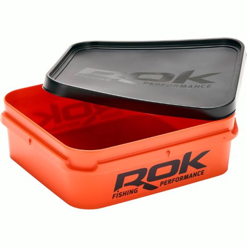 ROK Square Bucket 6L in Orange - carp fishing bucket for bait and tackle