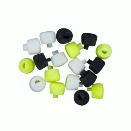 ROK Zig Dumbell Mix 9mm white, black and yellow 18 pack for zig rig fishing