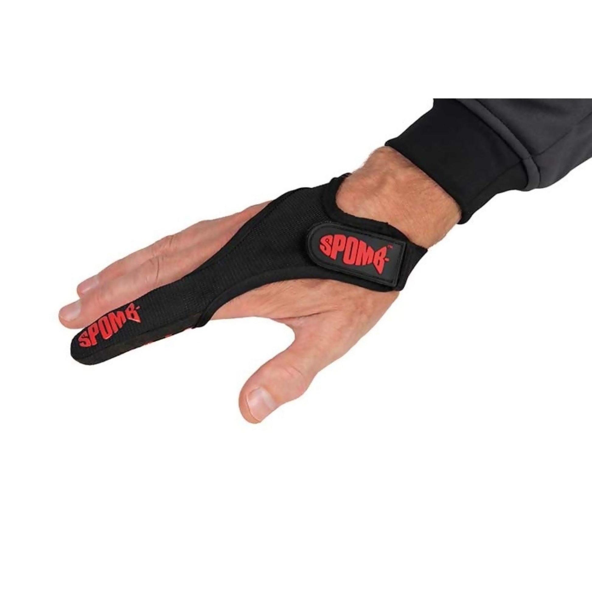 Spomb finger stall with soft leather and reinforced tip for spombing protection