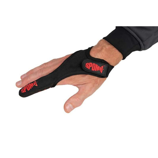 Spomb finger stall with soft leather and reinforced tip for spombing protection