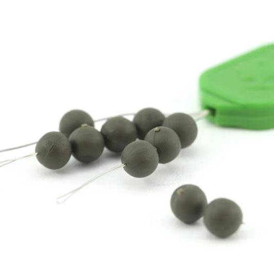 Thinking Anglers Tungsten Round Beads 5mm 12 pack green with ultra-fine bore for helicopter rig setups