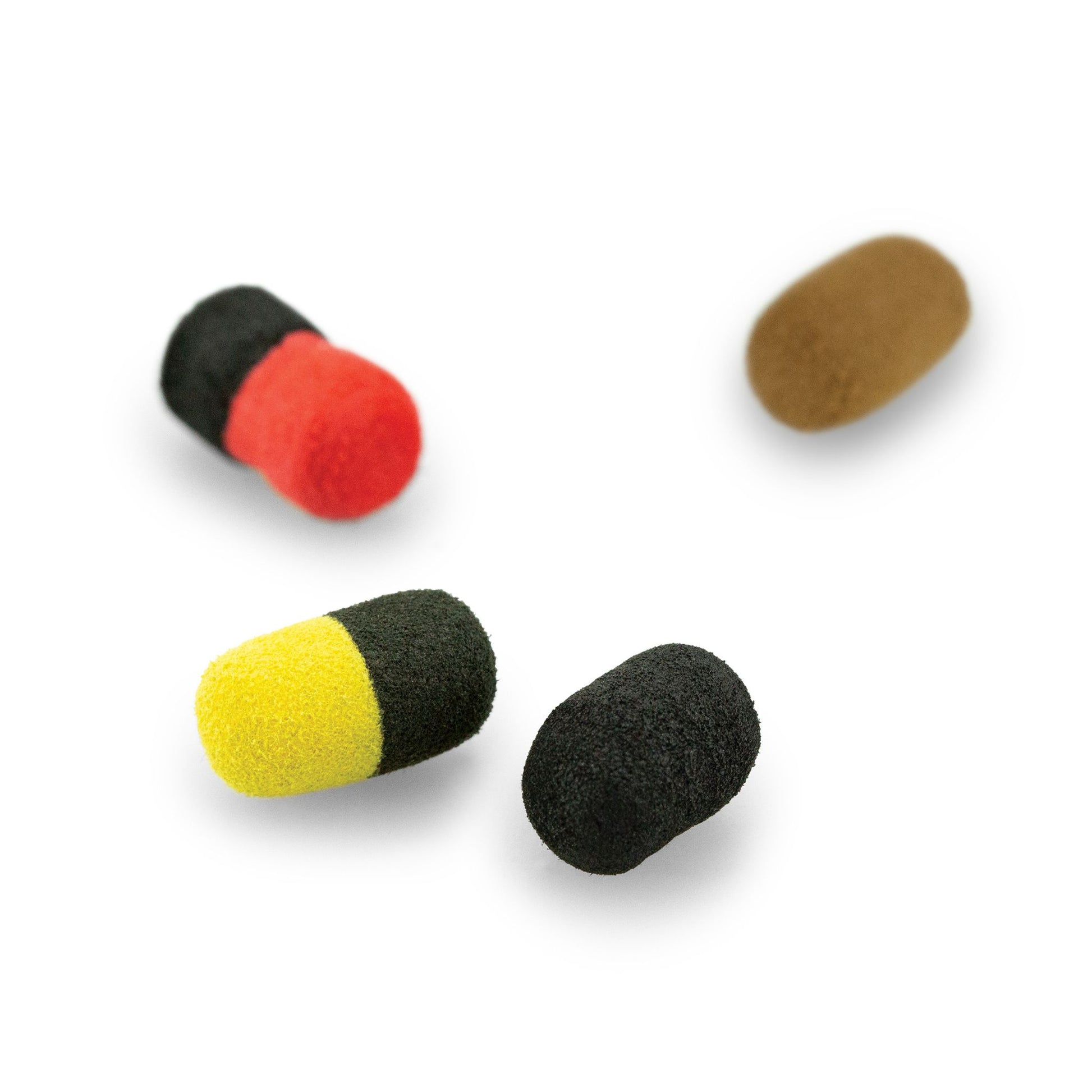 Thinking Anglers Zig Barrels 10 pack ultra buoyant foam barrels in black, black-red and black-yellow for zig rigs